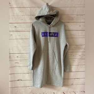 AGNES B. Sport b Gray Hooded Sweatshirt Mini Dress Sequined Youth Size 1